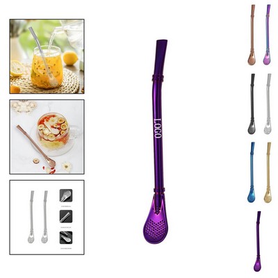 Stainless Steel Straw & Colander Set