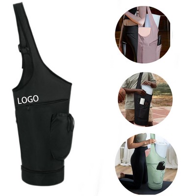Custom Lightweight Yoga Mat Carrier Large Open Top Waterproof Wet Pocket Water Bottle Bag