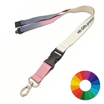 Polyester Lanyard w/ Lobster Claw & Buckle Release