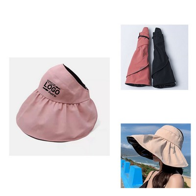 Wide Brim Sun Visor Hat UV Protection Summer Open Top Beach Cap