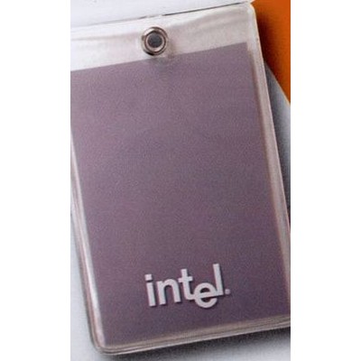 Vertical Clear Vinyl Pouch W/ Steel Eyelet (3-1/8"x4-3/4")