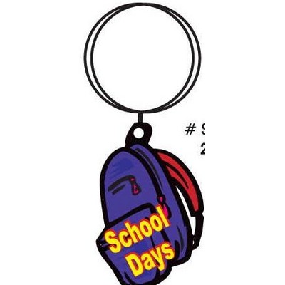 School Days Backpack Keychain w/Mirrored Back (2 Square Inch)