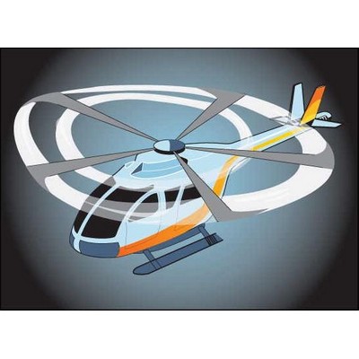 Helicopter Rectangle Metal Photo Magnet (2"x3")