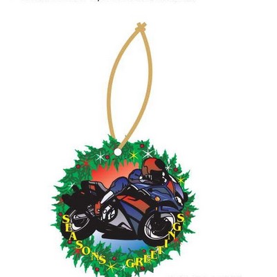 Import Motorcycle Executive Wreath Ornament w/ Mirrored Back (6 Square Inch)