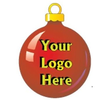 Christmas Ball Promotional Keychain w/ Black Back