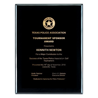 Plaque - Jet Black Piano Wood Plaque (8"x10")