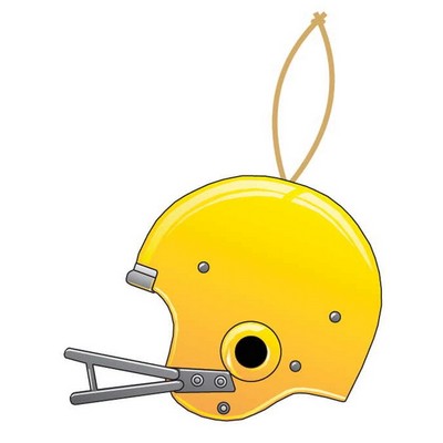 Football Helmet Promotional Ornament w/ Black Back (3 Square Inch)