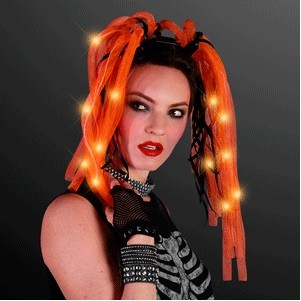 Orange LED Noodle Headbands - BLANK