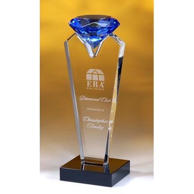 Blue Diamond Tower Optic Crystal Award (3¼"x 9")