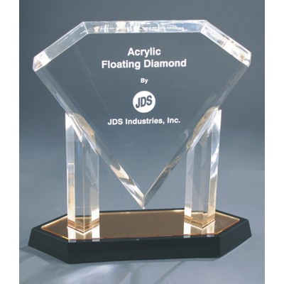 11" Blue Acrylic Floating Diamond Award
