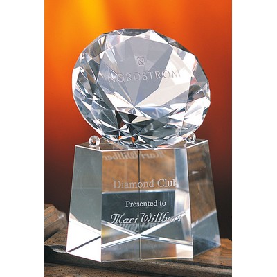 Diamond Optic Crystal Award w/Base (3¾"x 5½")