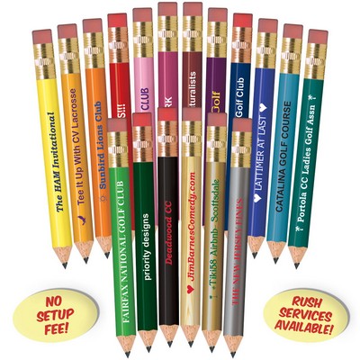 Pink Round Golf Pencils with Erasers