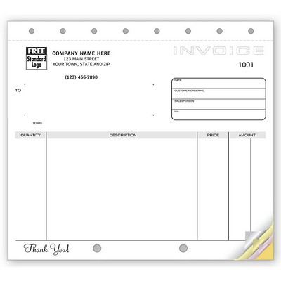 Invoices Forms - Small Un-Lined (2 Part)