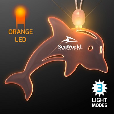 Acrylic Dolphin Shape Necklace with Amber LED - PRINTED