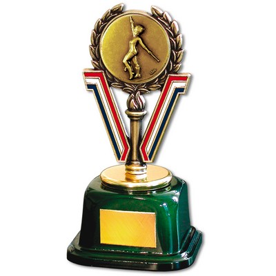 Stock 7" Trophy with 2" Baton Medal and Engraving Plate