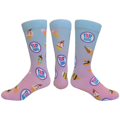Made in the USA Flat Knit Dress Sock w/DTG Printing