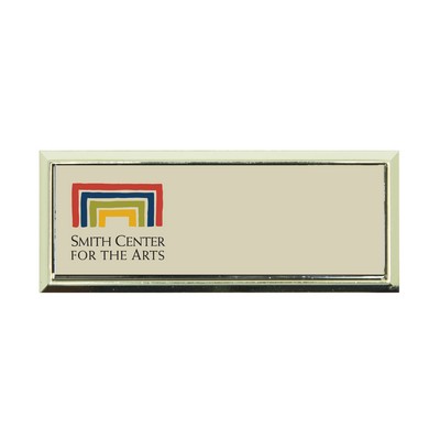 Plastic Framed Badges Square Corners - No Personalization 1"X3" (UV Inkjet)