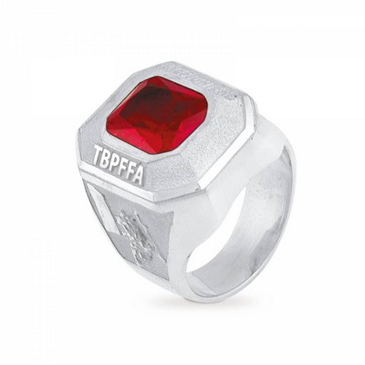 Custom Sterling Silver Men's Ring w/Decoration