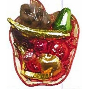 Apple Shaped Small Wooden Gift Basket