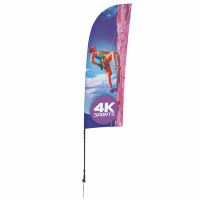 9' Streamline Blade Sail Sign Flag, 1-Sided, Ground Spike