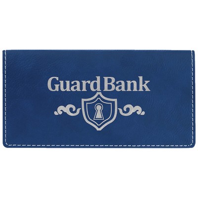 Blue/Silver Leatherette Checkbook Cover