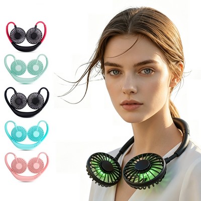Rechargeable Neck Fan w/ LED Light
