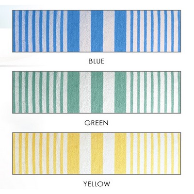 2-Ply Canary Yellow Tropical Stripe Pool Towels (32"x70")