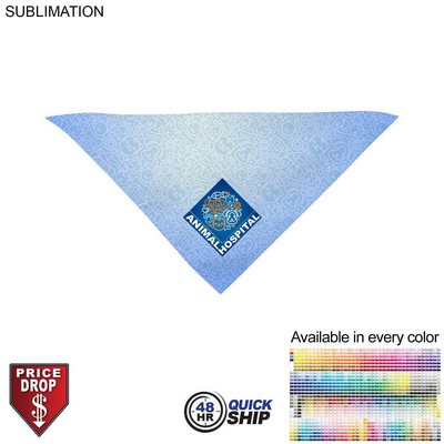 48 Hr Quick Ship - Small Dog Bandana, Stitched Edges, Sublimated Edge to Edge (14"x14"x20")