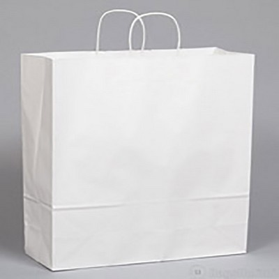 White Kraft Paper Vogue Shopping Bag (16"x6"x12")