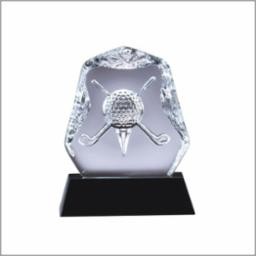 Crossed Golf Clubs Award w/Black Base