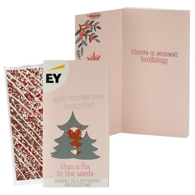 3.5 Oz. Belgian Chocolate Greeting Card Box (You Make Me Happier...) - Peppermint Bar