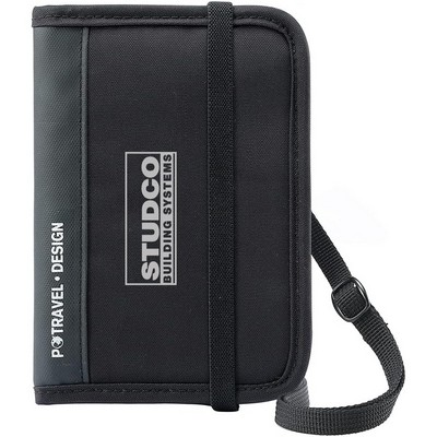 Passport Wallet Holder Travel Document Organizer RFID Blocking with Shoulder Strap Small Waterproof