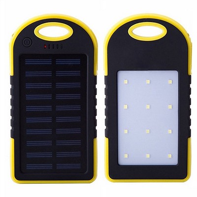 8000mAh Recharger Solar Power Bank with LED Flashlight