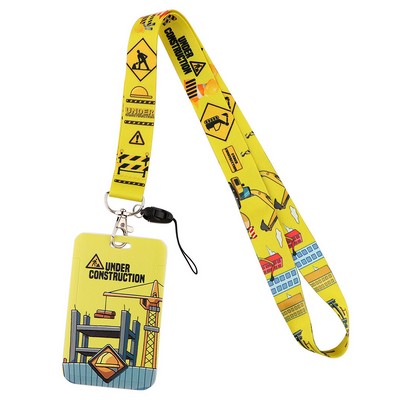 3/4" Dye Sublimation Lanyard w/ Badge Holder