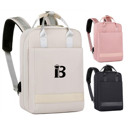 Leisure Computer Nylon Backpack With Usb Charging Port