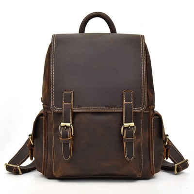College Genuine Leather Backpack Laptop