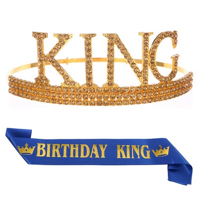 Birthday King Crown w/ Sash