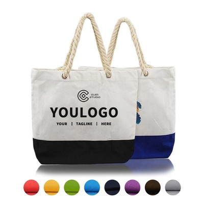 Pure Cotton Hemp Cord Handle Canvas Bag