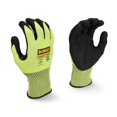 DEWALT DPG855T Hi-Vis Foam Nitrile A4 Cut Glove Tagged