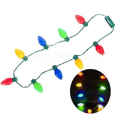 LED Light-Up Holiday Bulb Necklace