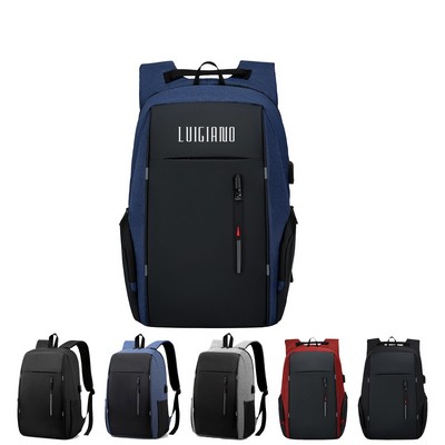 Oxford Laptop Backpack with USB Charging Port