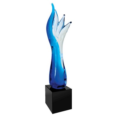 17" Blue Aspire Art Glass