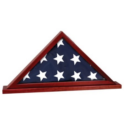 Rosewood Finish Flag Display Case