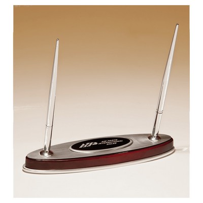 Rosewood Piano Finish Pen Set with Aluminum Accents