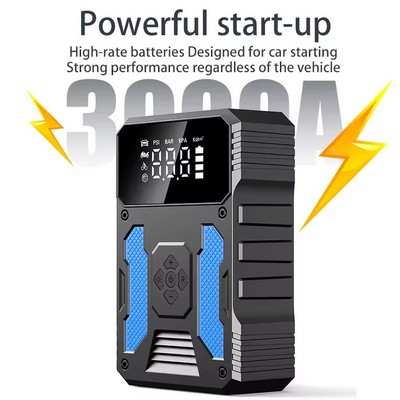 12V Car Jump Starter with Air Compressor and Power Bank 37000mwh