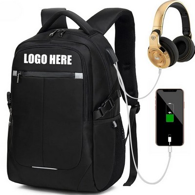 Water-Resistant USB Charge Backpack