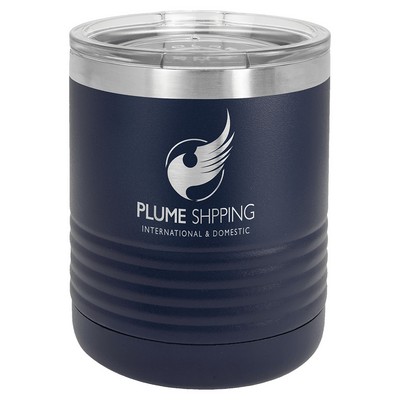 Polar Camel 10 oz. Navy Blue Vacuum Insulated Ringneck Tumbler with Clear Lid