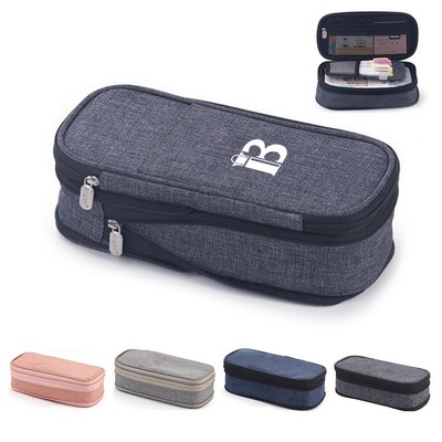 Large Capacity Canvas Pencil Case