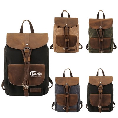 Vintage Canvas Leather Travel Backpack