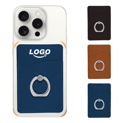 Leather Stick-On Phone Card Holder